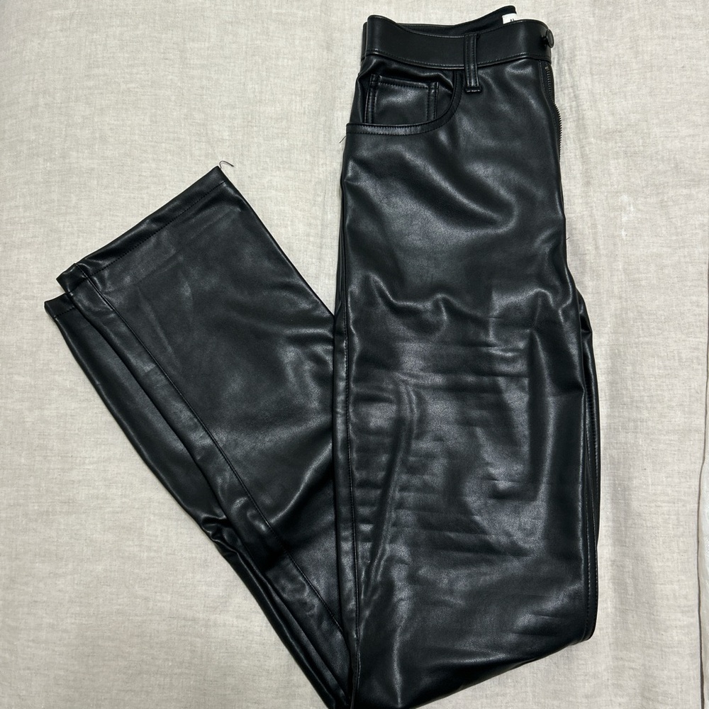 Abercrombie and Fitch Vegan Leather 90s Straight Pant
